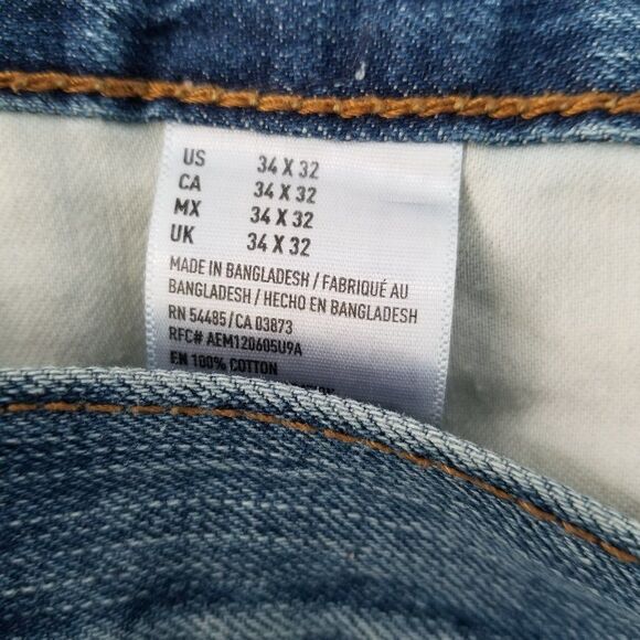 American Eagle Outfitters Jeans Men's 36 Distressed Denim Original Straight Leg - Picture 5 of 11